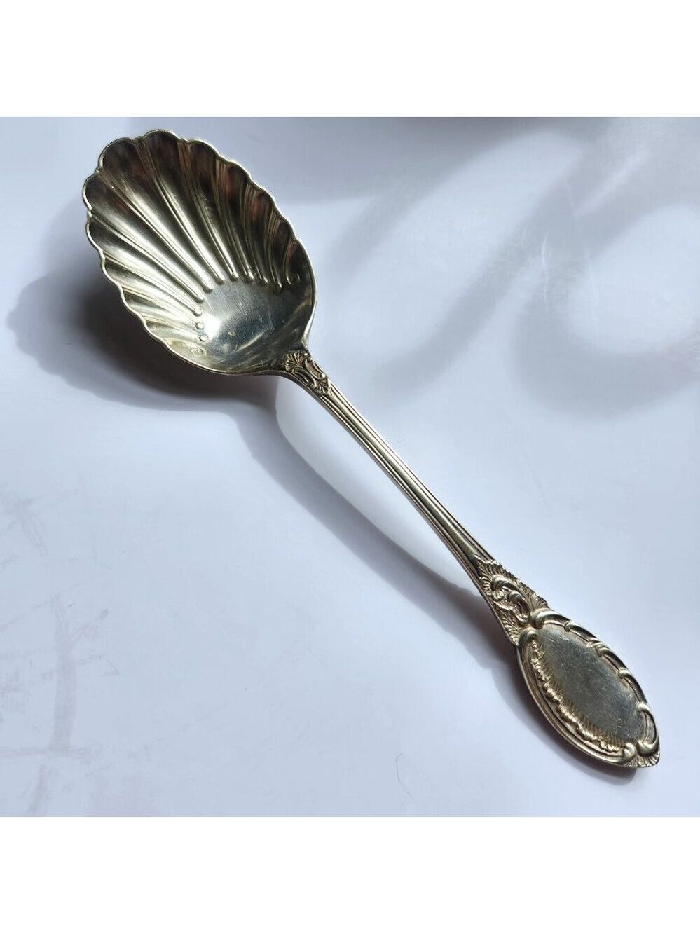J S Doidge Preserve Spoon Scalloped Bowl EPNS A Silver Plated 6"